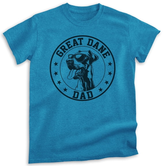 Great Dane Dad T-shirt, Unisex Men's Shirt, Great Dane Owner, Best Dog Dad Gift, Heather Blue, Large