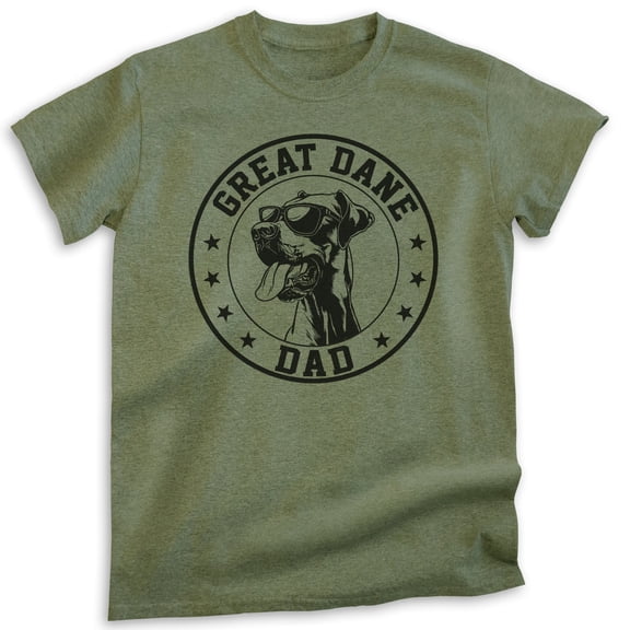 Great Dane Dad T-shirt, Unisex Men's Shirt, Great Dane Owner, Best Dog Dad Gift, Heather Military Green, Large