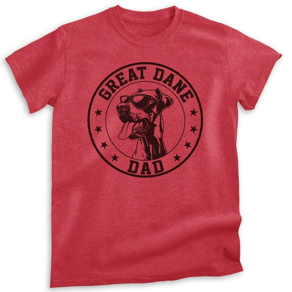 Great Dane Dad T-shirt, Unisex Men's Shirt, Great Dane Owner, Best Dog Dad Gift, Heather Red, Medium