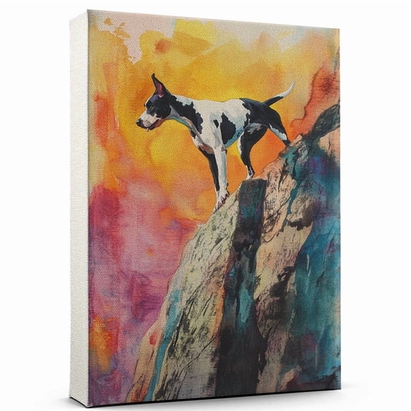 Great Dane Dog Canvas Climbing Canvas Print of Funny Great Dane Dog Wall Art, Climbing Sports Wall Decor, Home Decor, Dog Lover