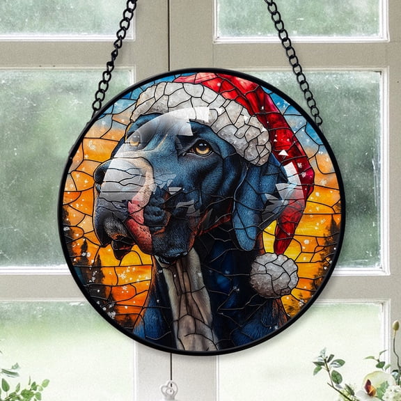 Great Dane Dog Ornament Christmas 2025 - Great Dane Dog Stained Glass SunCatcher for Window Christmas Tree, Dog Decor, Holiday, Xmas Gift