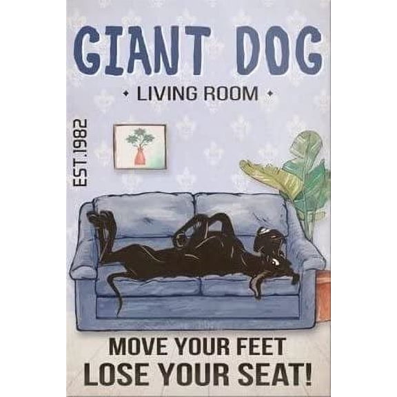 Great Dane Dog Retro Sign Poster , Bath Soap Art Poster,Bedroom Poster Bathroom Retro Wall Cafe Home Decor Painting 12X16 inch