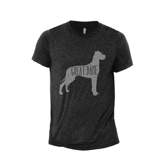 Great Dane Dog Silhouette Men's Modern Fit Fun Casual T-Shirt Printed Graphic Tee Charcoal Grey Medium
