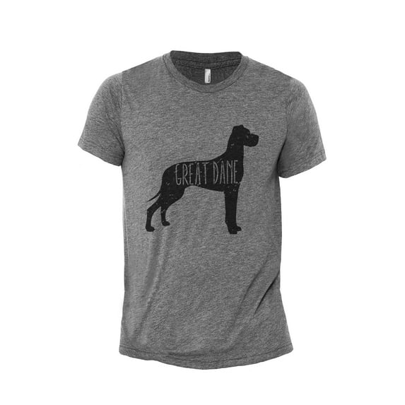 Great Dane Dog Silhouette Men's Modern Fit Fun Casual T-Shirt Printed Graphic Tee Heather Grey 3X-Large