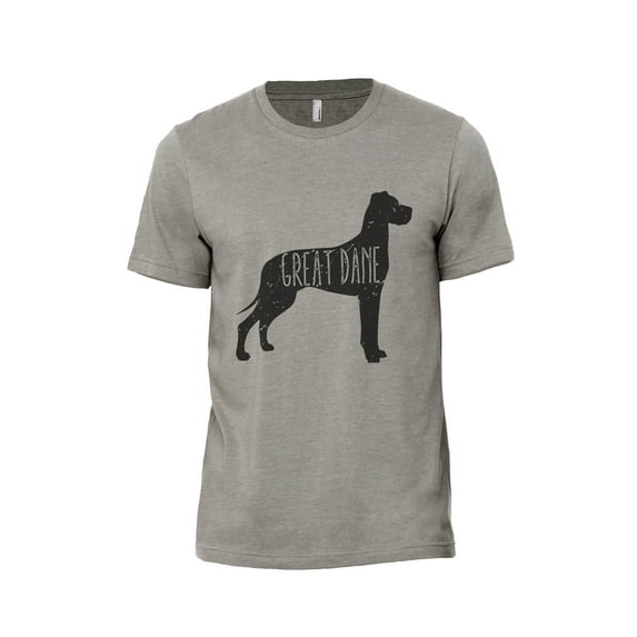 Great Dane Dog Silhouette Men's Modern Fit Fun Casual T-Shirt Printed Graphic Tee Military Grey Large