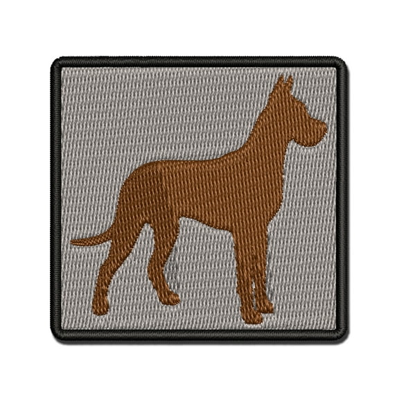 Great Dane Dog Solid Applique Multi-Color Embroidered Hook & Loop Patch - 2.0 Inch Mini