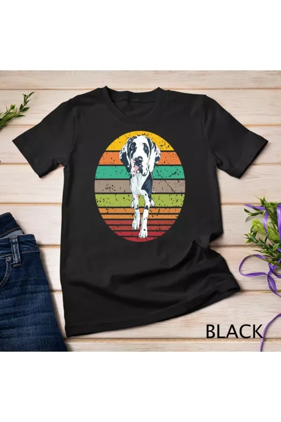 Great Dane Dog Vintage Retro Pet Lover 70S 80S Sunset Dog T-Shirt Unisex S-5XL Hot Trending Shirt, Vintage Birthday Gift