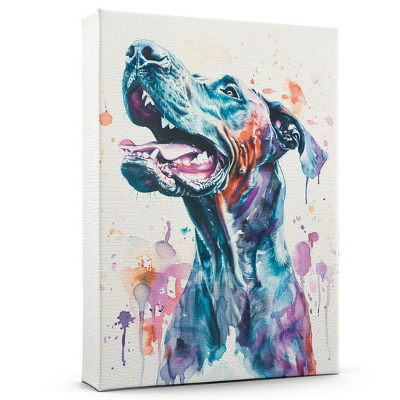 Great Dane Dog Wall Art Animal Oil Painting On Canvas Poster Dog Watercolor Colorful Cute Dogs Aesthetic Room Decor Canvas Poster Unframe 8x12 inch