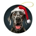 thumbnail image 1 of Great Dane Dog Wear Santa Hat Ceramics Ornaments Dog Lovers Ceramic Double Sided Tree Xmas Ornament Xmas Tree Decoration Christmas Ornament for Family Sister Friend, 1 of 8