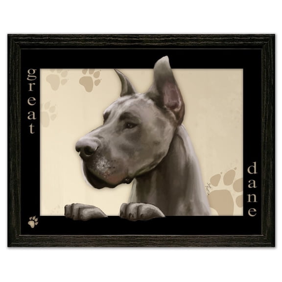 Great Dane Dog by Scott Rogers Paws on the Picture Frame 13x10 Framed Art Print