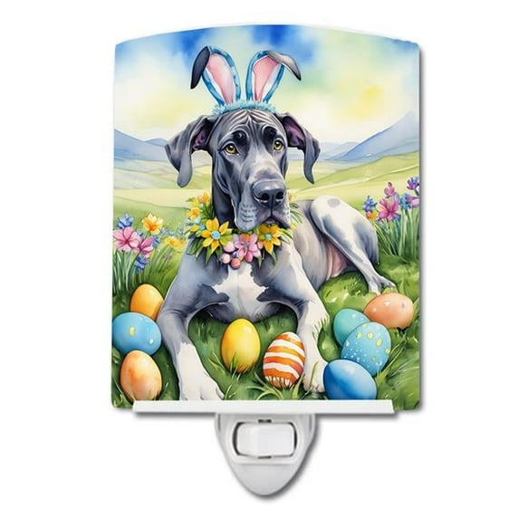 Great Dane Easter Egg Hunt Ceramic Night Light 4 in x 6 in
