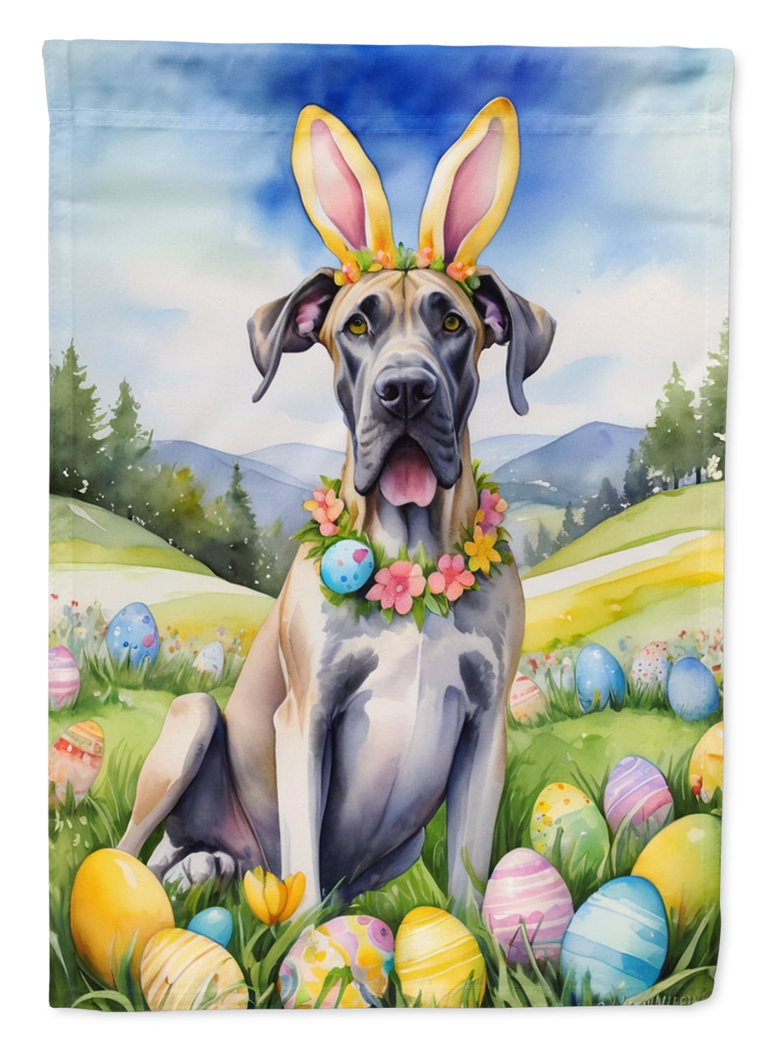 Great Dane Easter Egg Hunt Garden Flag 11.25 in x 15.5 in