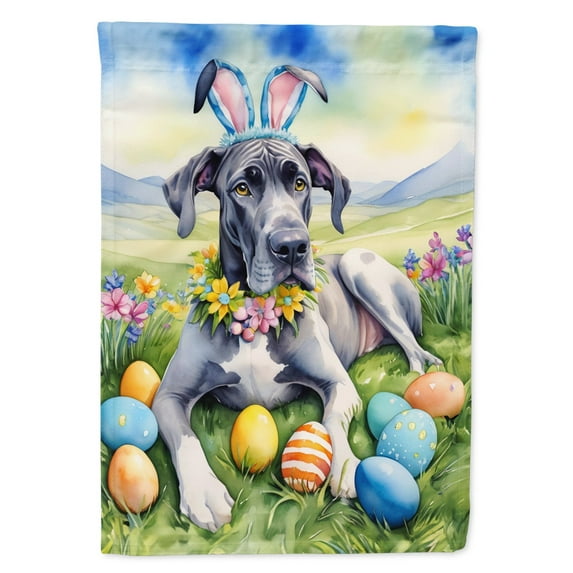 Great Dane Easter Egg Hunt House Flag 28 in x 40 in