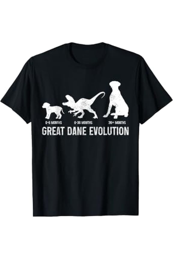 Great Dane Evolution Funny Dog Puppy Great Dane Mom Dad T-Shirt