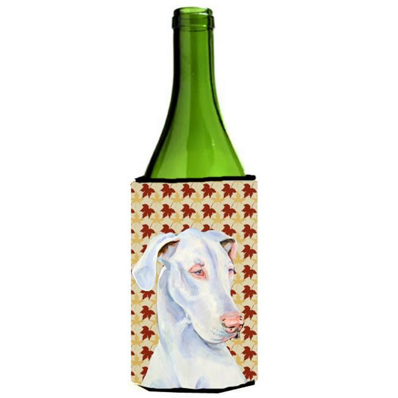 Great Dane Fall Leaves Portrait Wine Bottle Hugger