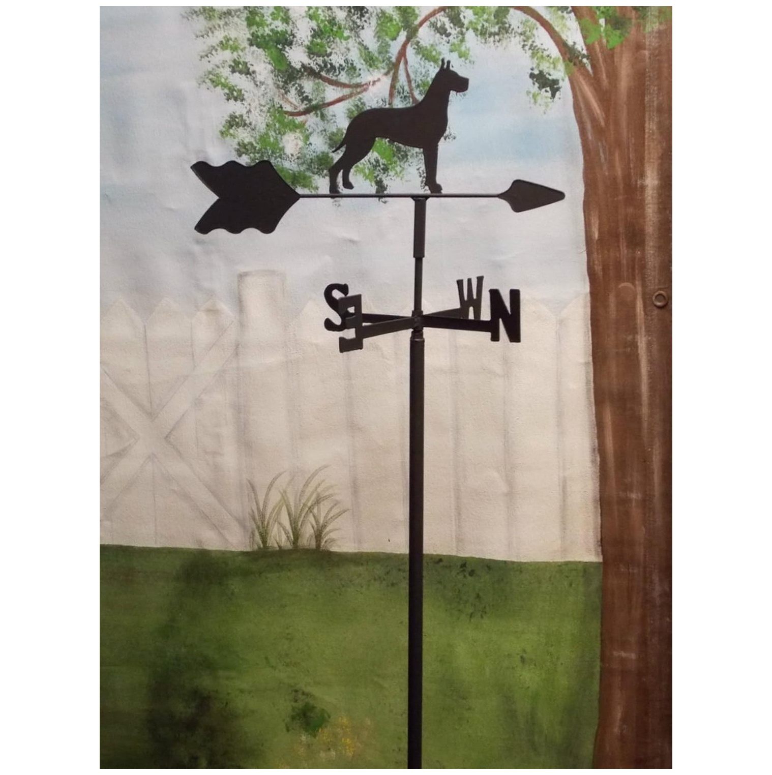 Great Dane Garden Style Weathervane Wrought Iron