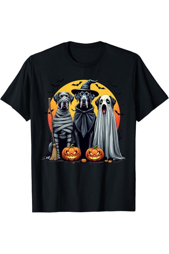 Great Dane Halloween Costume Mummy Witch Ghost Dog Lover T-Shirt