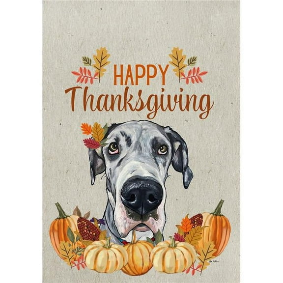 Great Dane Harlequin - HHS Best of Breed Thanksgiving House Flag
