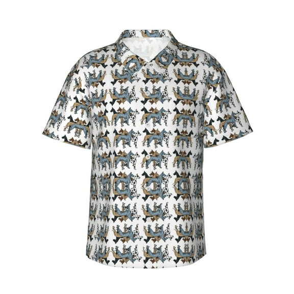 Great Dane Hawaiian Shirts For Men, Summer Short-Sleeve Relaxed-Fit Button-Down Shirts 3x-Large