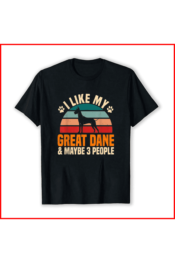 Great Dane Introverted Gentle Dog Lover German Mastiff Animal Unisex T-Shirt, up to Size 5XL