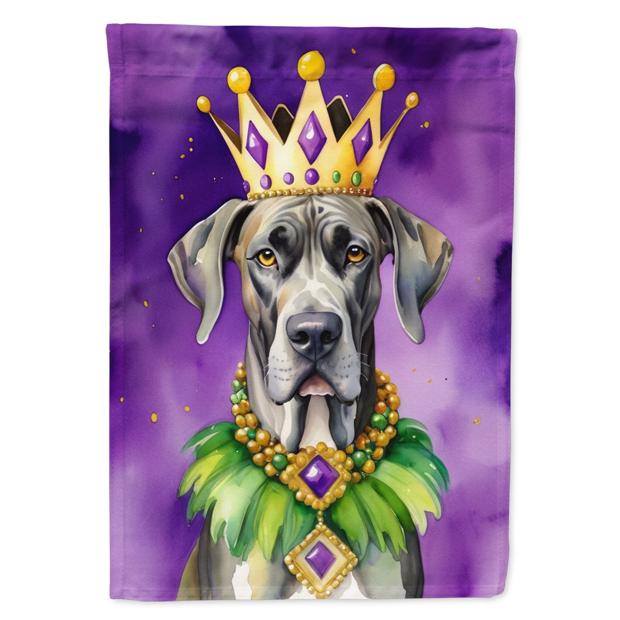 Great Dane King of Mardi Gras Garden Flag 11.25 in x 15.5 in