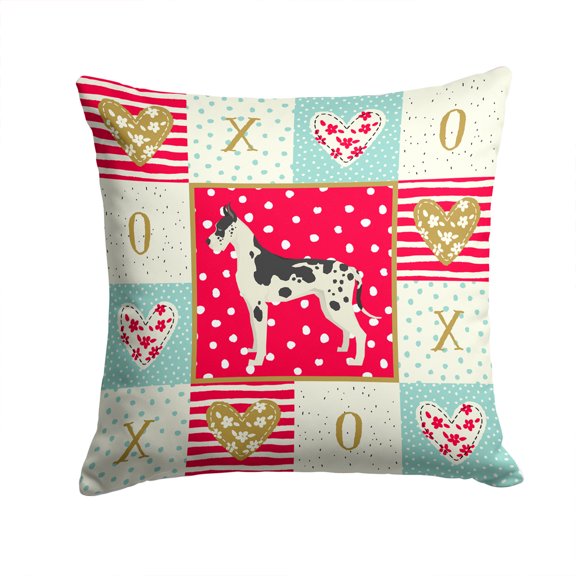 Great Dane Love Fabric Decorative Pillow