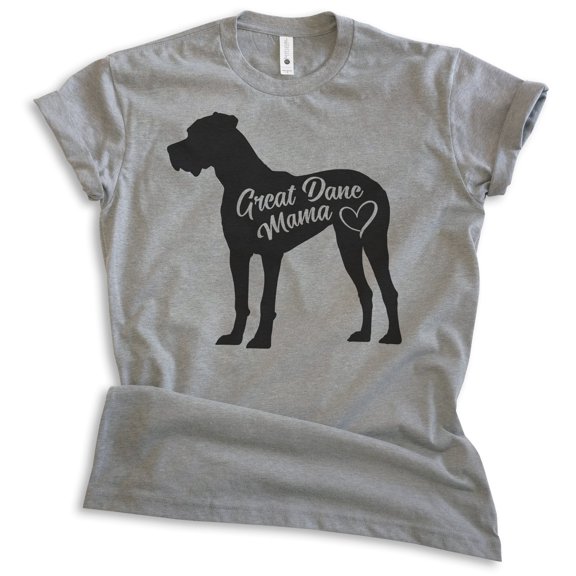 Great Dane Mama T-shirt, Unisex Women's Shirt, Great Dane Owner, Best Dog Mama Gift, Dark Heather Gray, Small