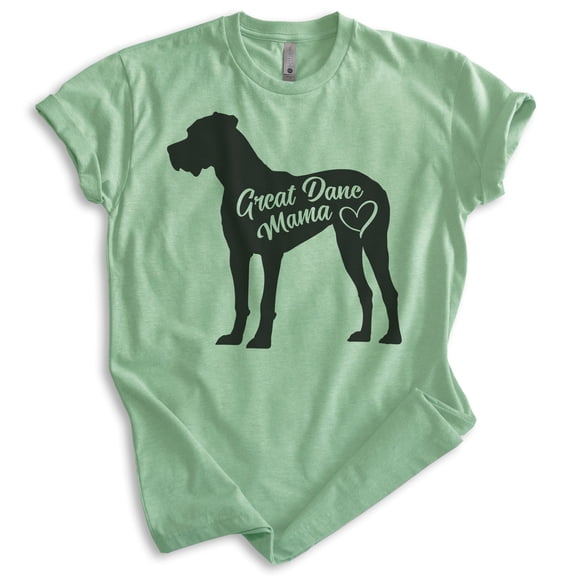 Great Dane Mama T-shirt, Unisex Women's Shirt, Great Dane Owner, Best Dog Mama Gift, Heather Apple Green, Medium