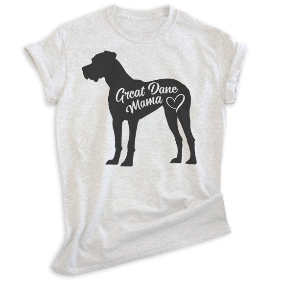 Great Dane Mama T-shirt, Unisex Women's Shirt, Great Dane Owner, Best Dog Mama Gift, Heather Ash, X-Small