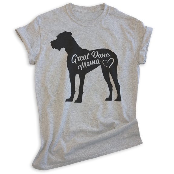 Great Dane Mama T-shirt, Unisex Women's Shirt, Great Dane Owner, Best Dog Mama Gift, Heather Gray, X-Large