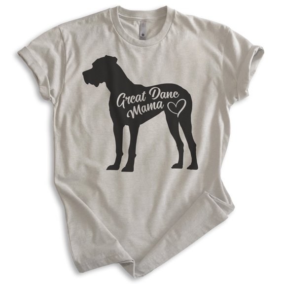 Great Dane Mama T-shirt, Unisex Women's Shirt, Great Dane Owner, Best Dog Mama Gift, Light Silk Gray, X-Small