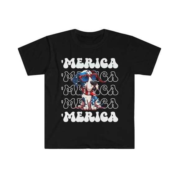 Great Dane 'Merica Patriotic T-Shirt Cute Great Dane 4th of July Top