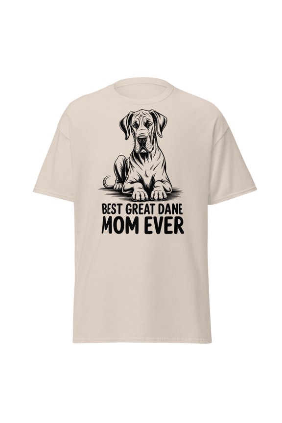 Great Dane Mom Ever T-Shirt, Dog Lover T-Shirt, Dog Mom Gift (Natural, 3XL)