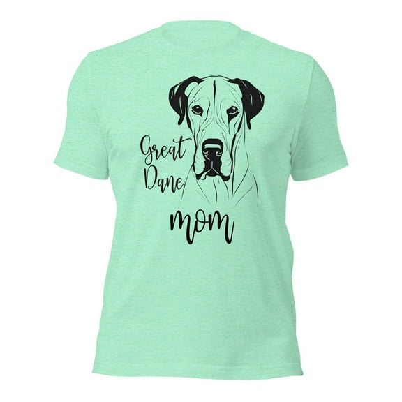 Great Dane Mom T-Shirt, Cute Dog Lover Gift, Pet Owner Tee (Heather Mint, 4XL)