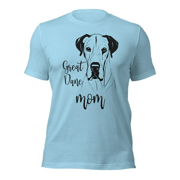 Great Dane Mom T-Shirt, Cute Dog Lover Gift, Pet Owner Tee (Ocean Blue, L)