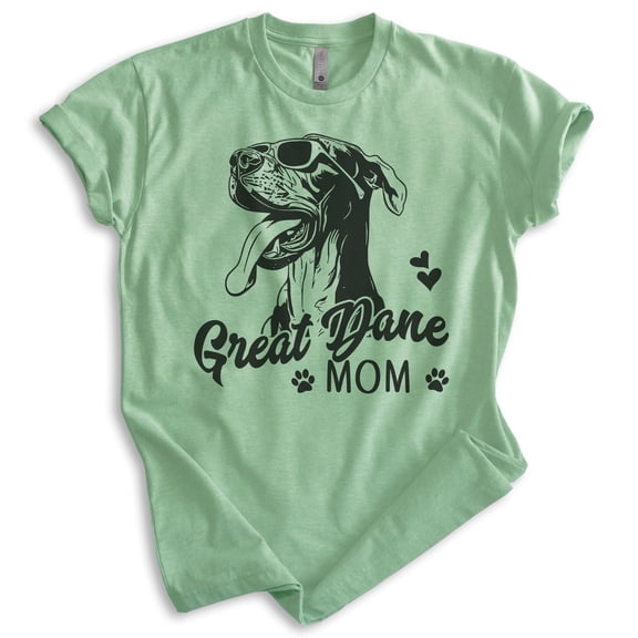 Great Dane Mom T-shirt, Unisex Women's Shirt, Great Dane Owner, Best Dog Mom Gift, Heather Apple Green, Large