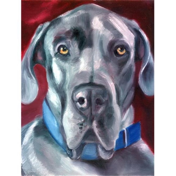 Great Dane Natural Ears Blue Collar Flag Garden Size