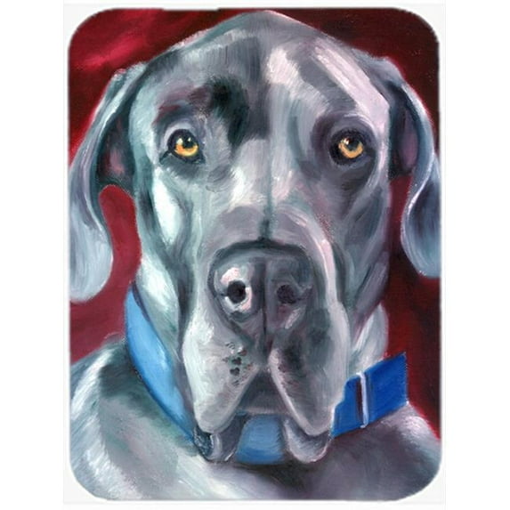 Great Dane Natural Ears Blue Collar Glass Cutting Board - Blue - Large