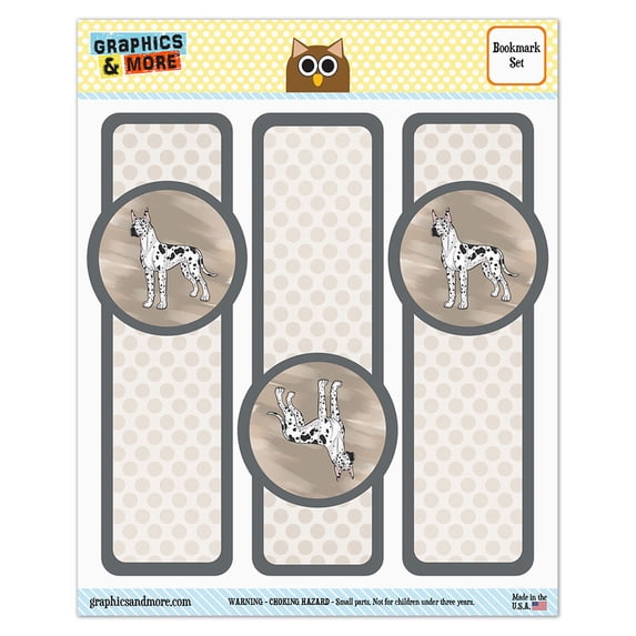 Great Dane Pet Dog Glossy Laminated Bookmarks - Set of 3