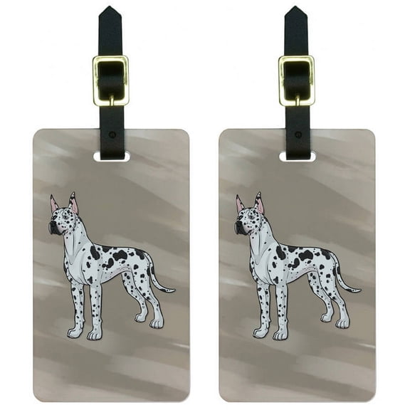 Great Dane Pet Dog Luggage Tags Suitcase Carry-On ID, Set of 2