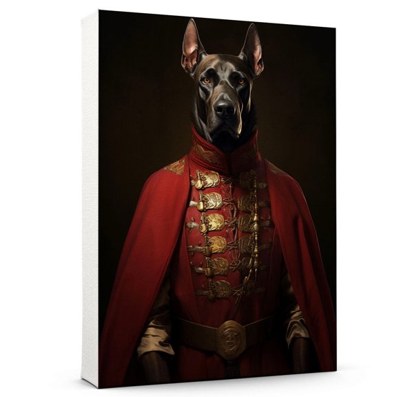 Great Dane Pet Portrait in a Royal Costume Dog in a Costume Portrait Dog in Attire Portrait Canvas Print Medieval Pet Portrait Renaissance Animal Portrait on Canvas