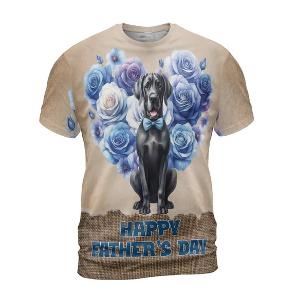Great Dane Proud Dad Happy Father's Day All Over Print 3D Shirt Unisex Merch Danes Dog Lover Gifts - 02008