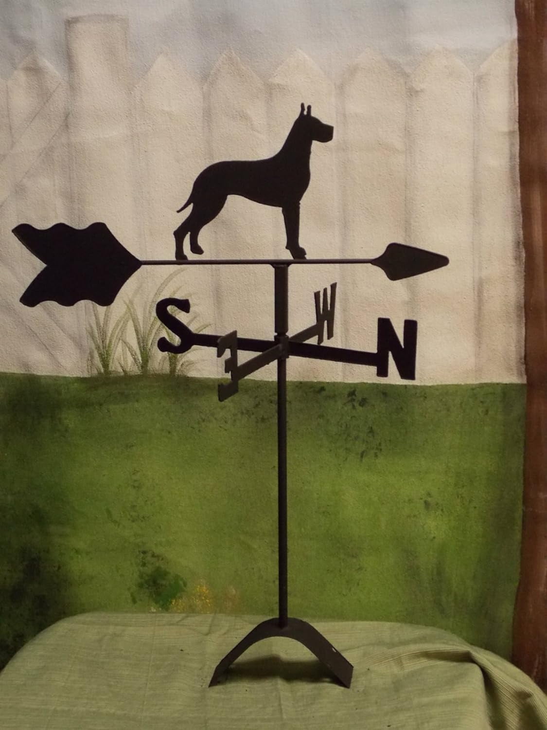 Great Dane Roof Mounted Weathervane Black Wrought Iron