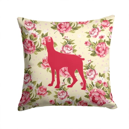 Great Dane Shabby Chic Yellow Roses Fabric Decorative Pillow