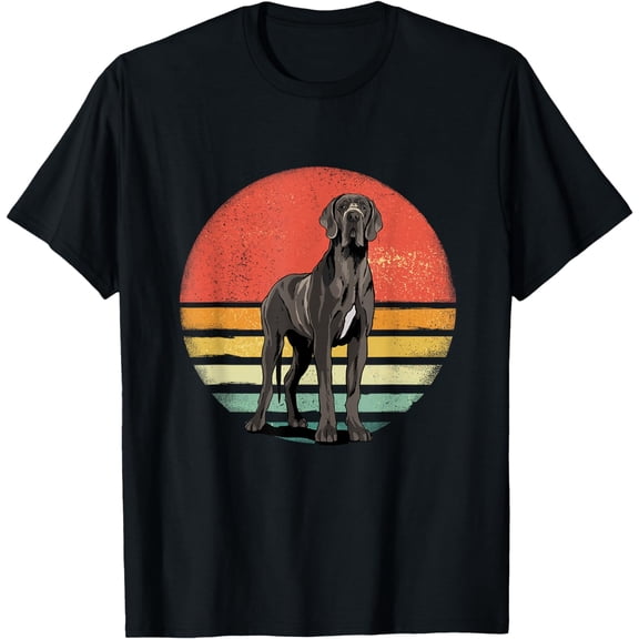 Great Dane Shirt Retro Mastiff Dog Lover Great Dane Mom Dad T-Shirt