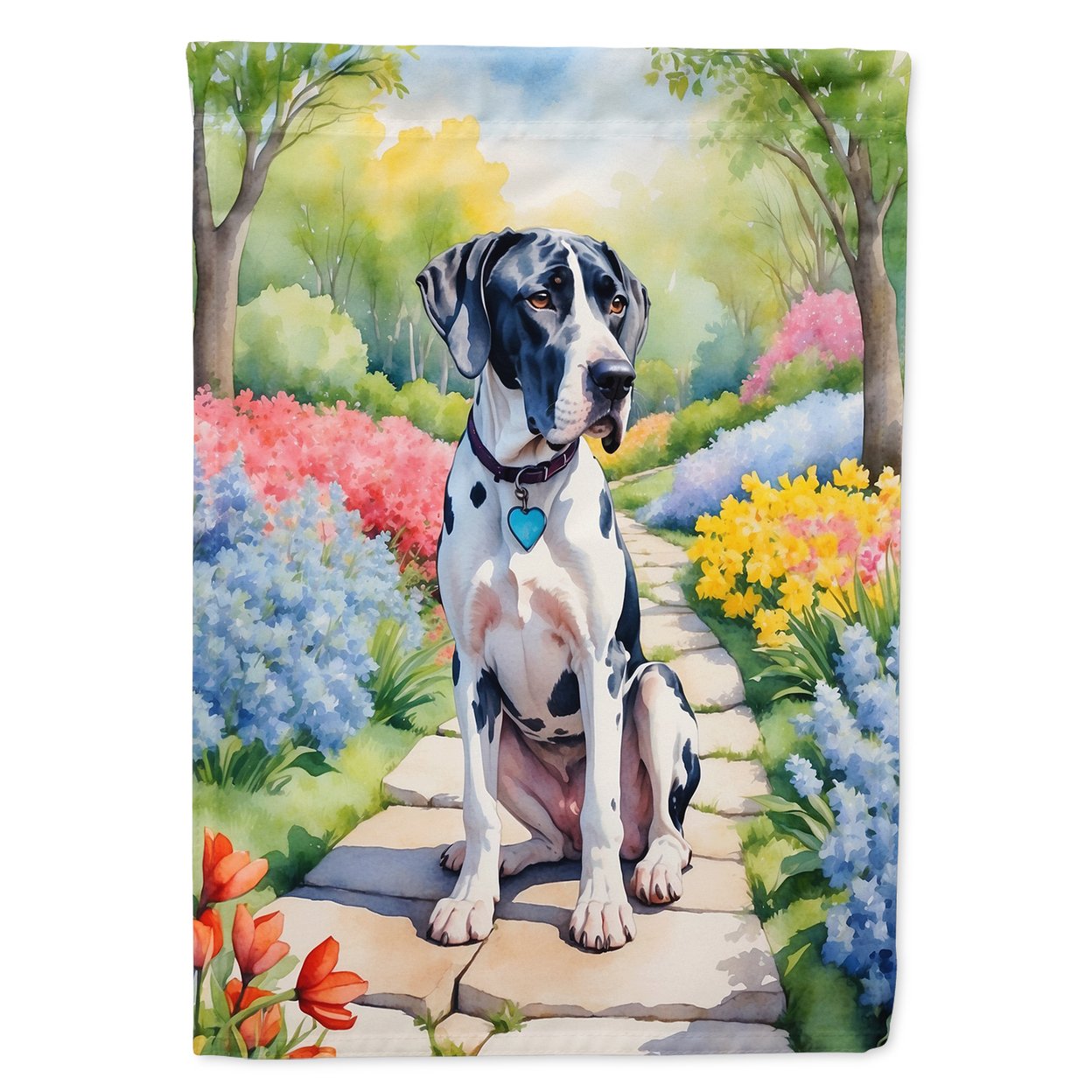 Great Dane Spring Path Garden Flag 11.25 in x 15.5 in