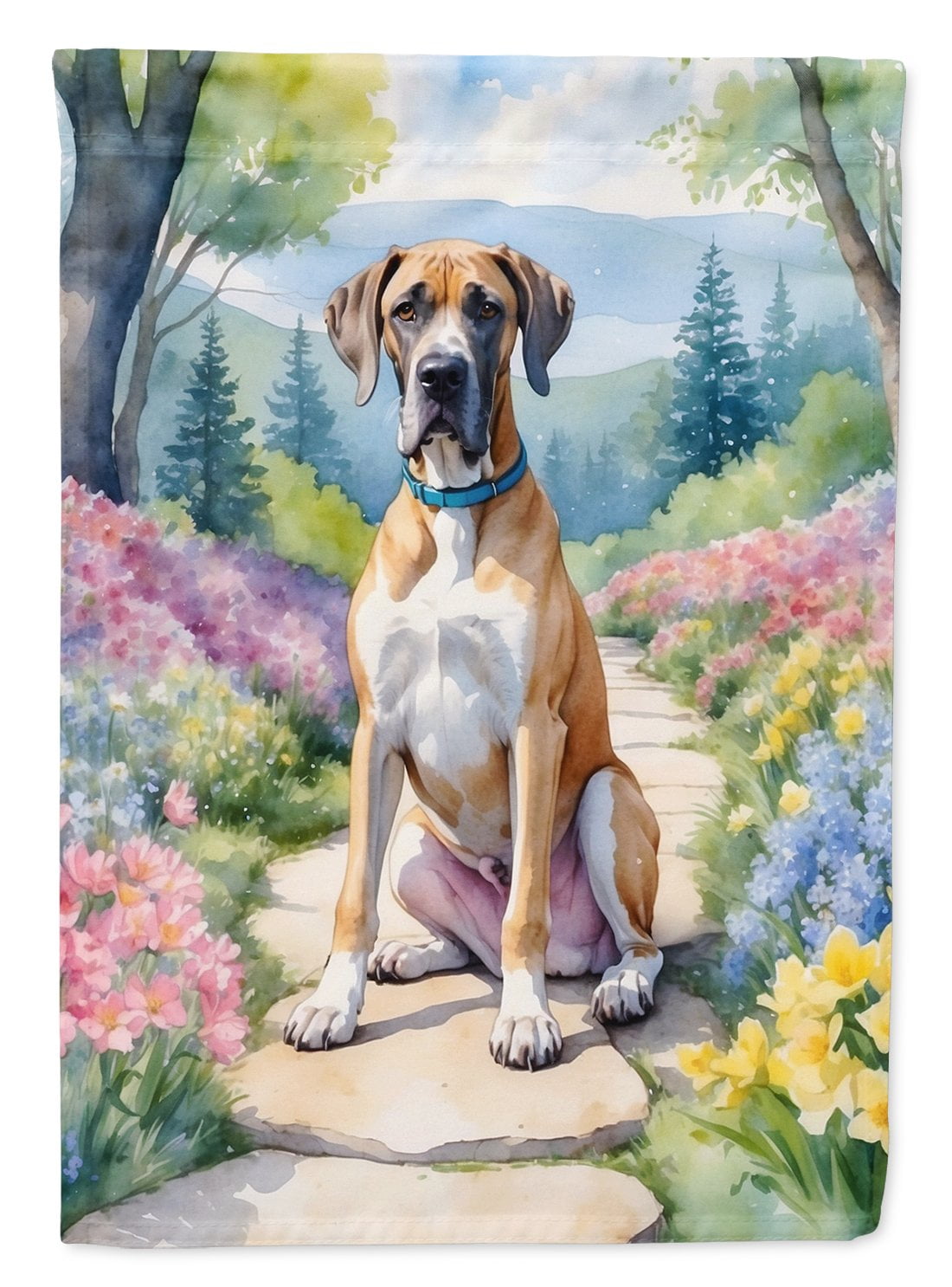 Great Dane Spring Path Garden Flag 11.25 in x 15.5 in