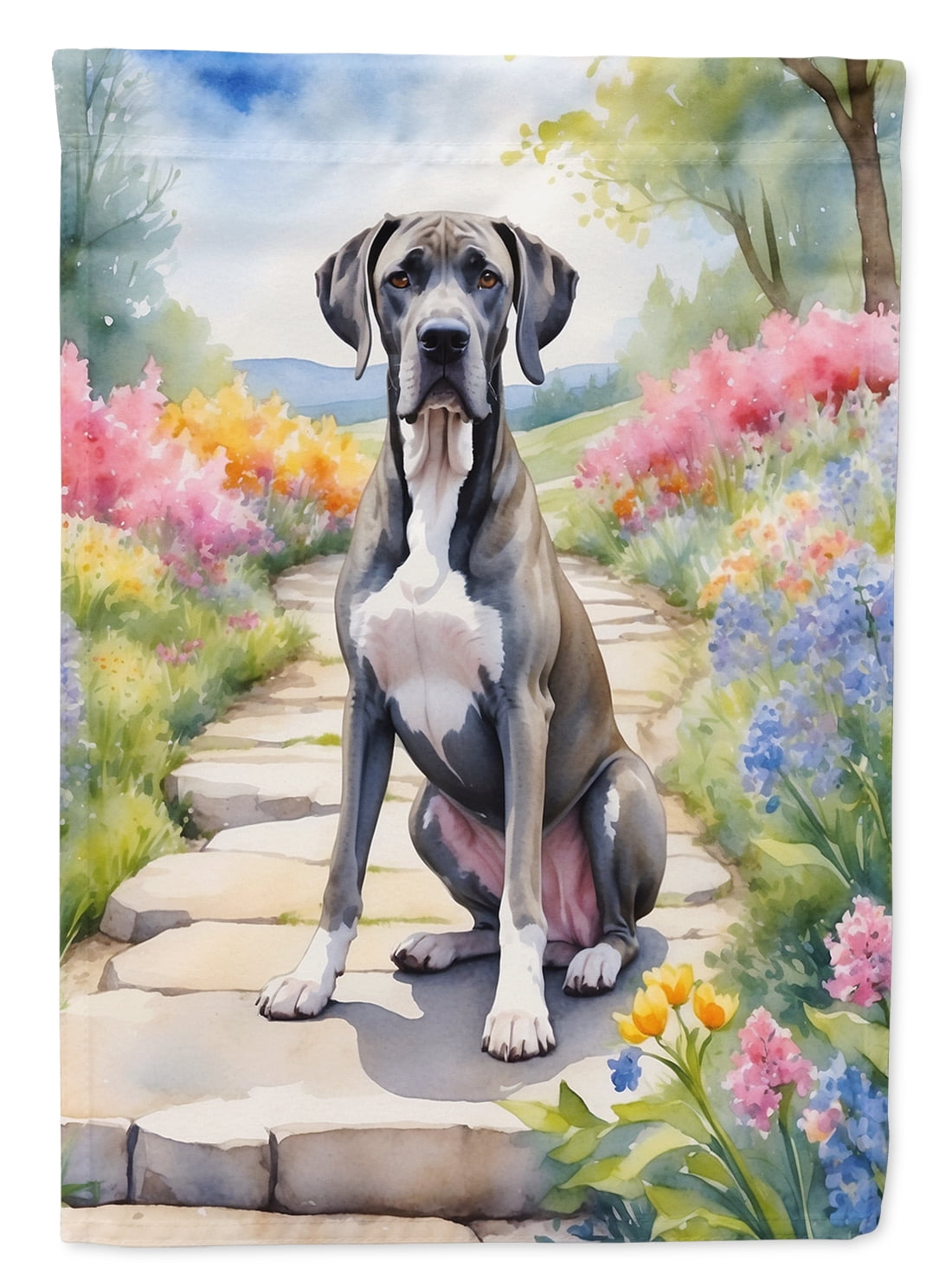 Great Dane Spring Path Garden Flag 11.25 in x 15.5 in