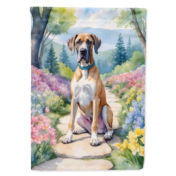 Great Dane Spring Path House Flag 28 in x 40 in