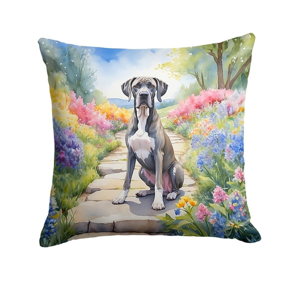 Great Dane Spring Path Throw Pillow 18 in x 18 in